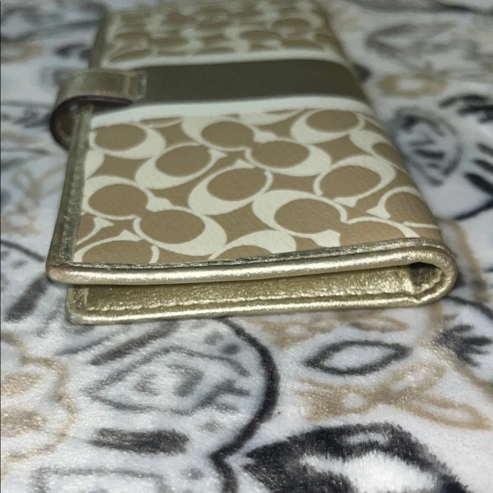 Coach Gold and Cream Metallic Women's Wallet